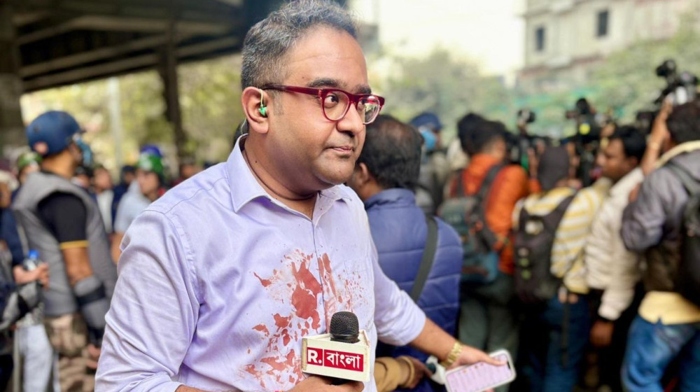 কলকাতায় বাংলাদেশবিরোধী বিক্ষোভে  'রক্তাক্ত' ময়ূখ রঞ্জন