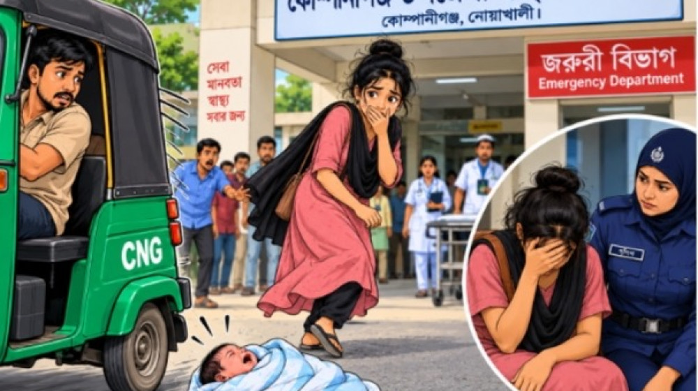 চলন্ত সিএনজি থেকে নবজাতককে ফেলে দেওয়ার অভিযোগ, তরুণী ও চালক আটক
